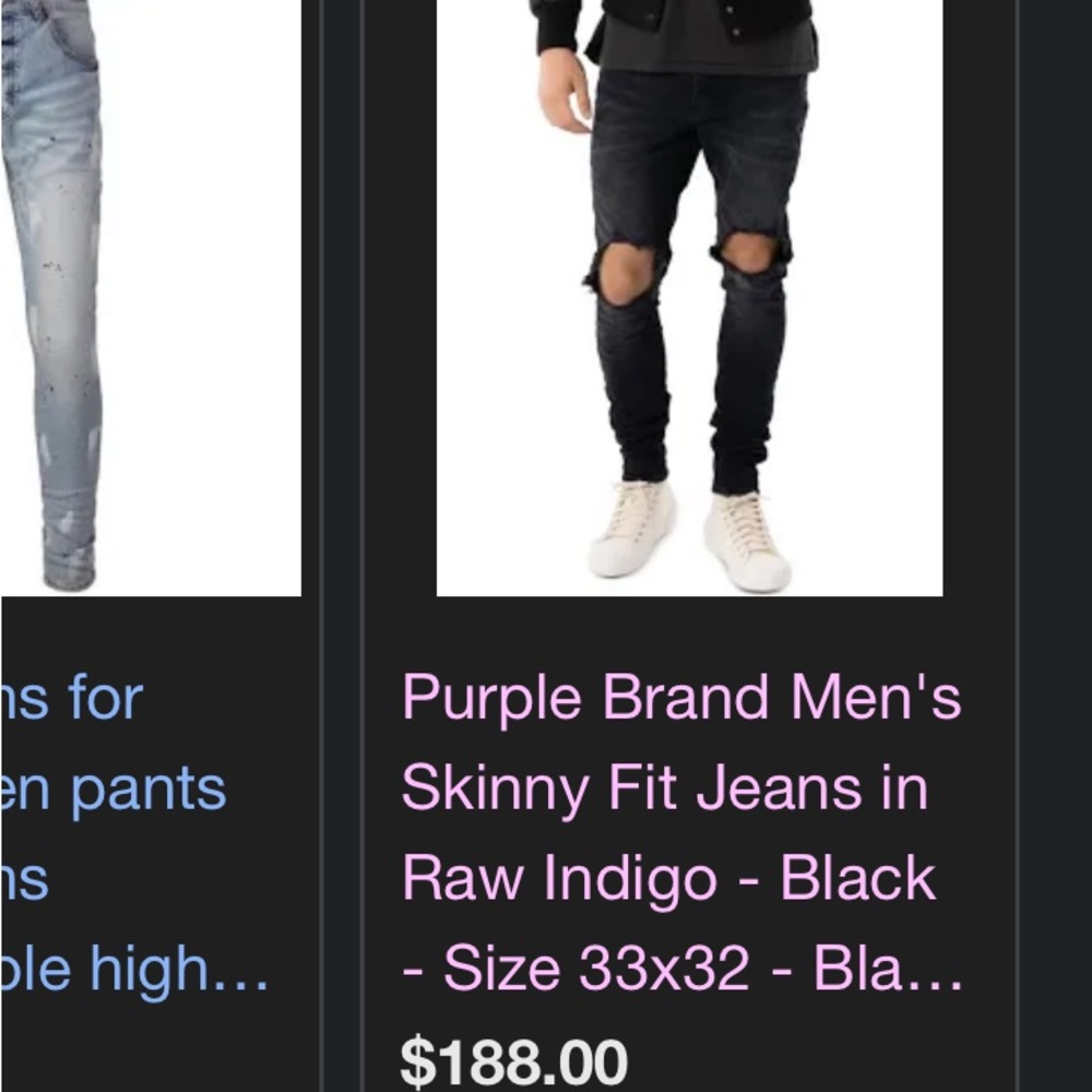 Purple jeans for sale. Used in good condition. Size 36